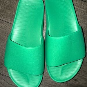 Green Slide Sandals